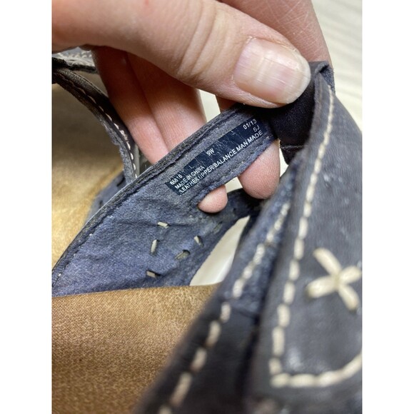 Clarks Bendables Womens 9 Wide Slide Flats Comfort 65711 Black Leather Slip On - Picture 7 of 9